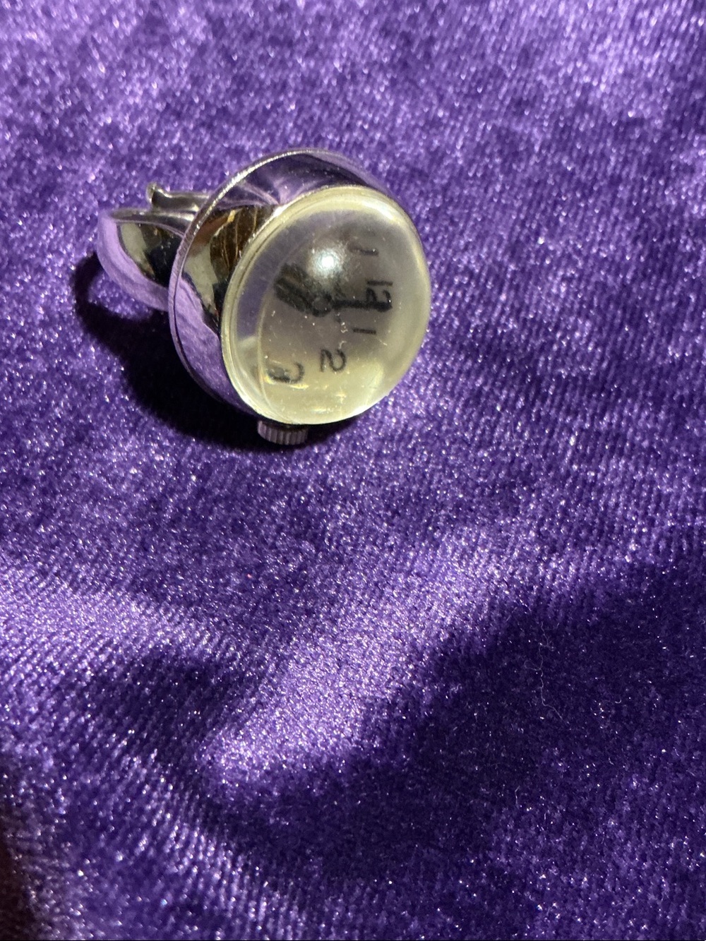 Silver Ring with Clear Dome Accent